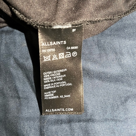 All Saints Alvie Silk Panel Sleeveless Top Designer Luxury Revolve Anthropologie - Picture 6 of 8